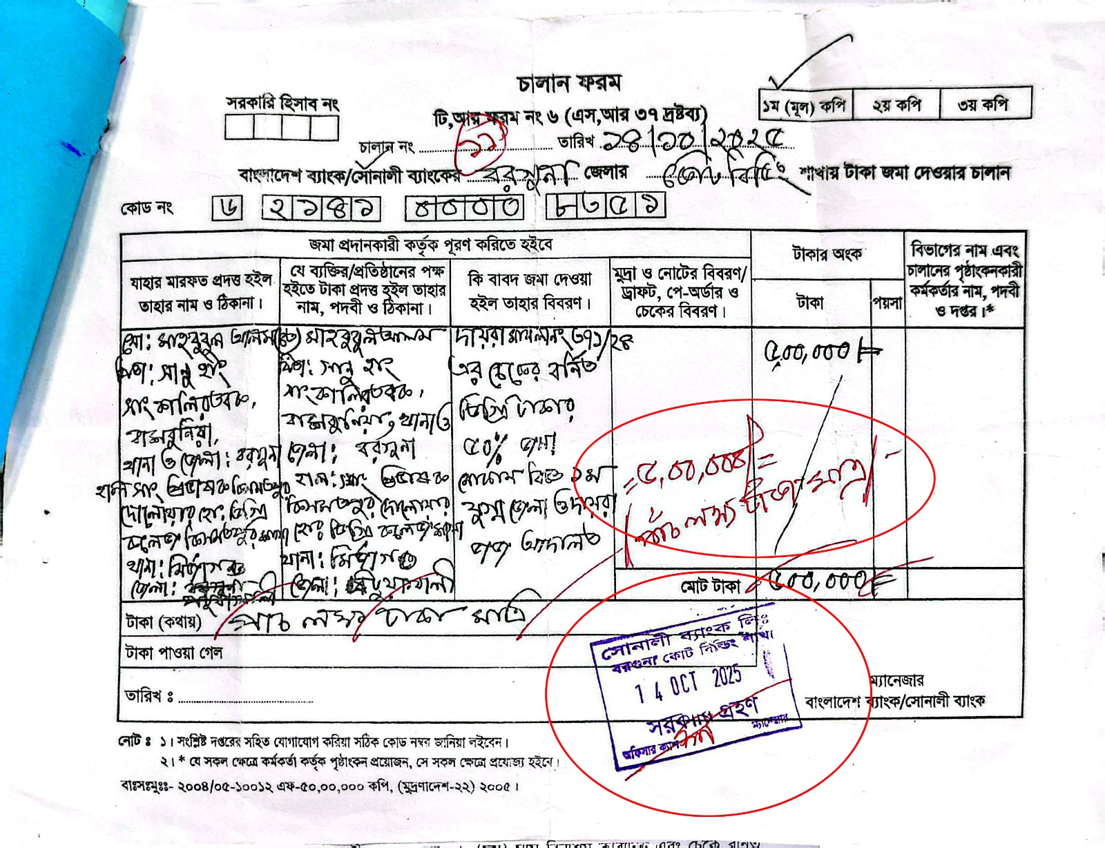 ভুয়া চালান। ছবি : এশিয়া পোস্ট