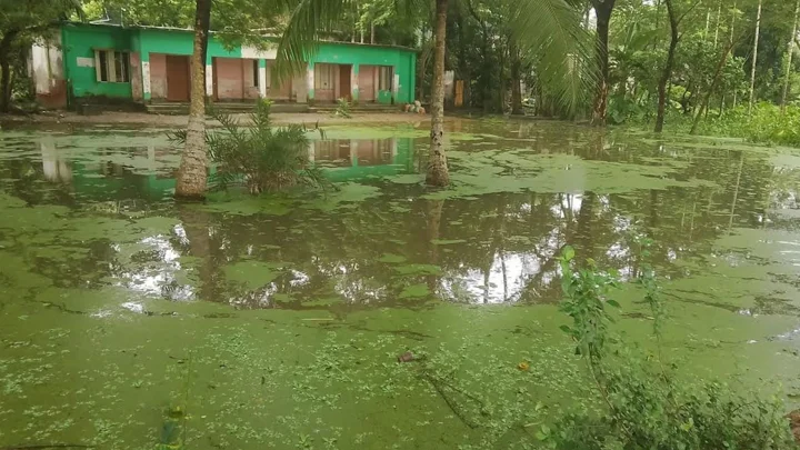 বর্ষা এলেই তলিয়ে যায় স্কুল মাঠ