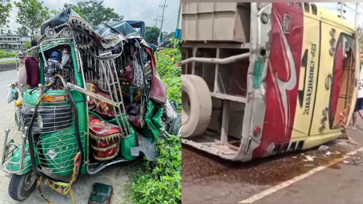 ময়মনসিংহে দুর্ঘটনাকবলিত সিএনজি-মাহিন্দ্রার ছিল না নম্বরপ্লেট