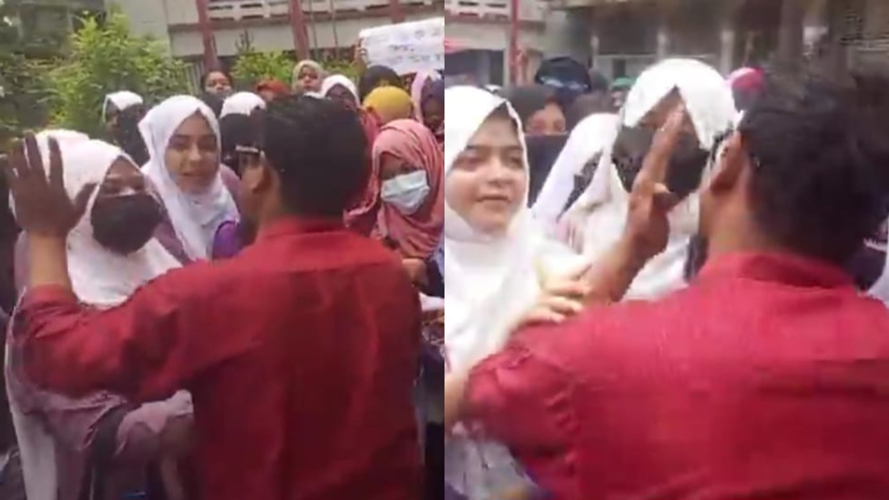 ‘আমার চাকরি খাইয়েন না’, শিক্ষার্থীদের মানববন্ধনে শিক্ষকের আকুতি