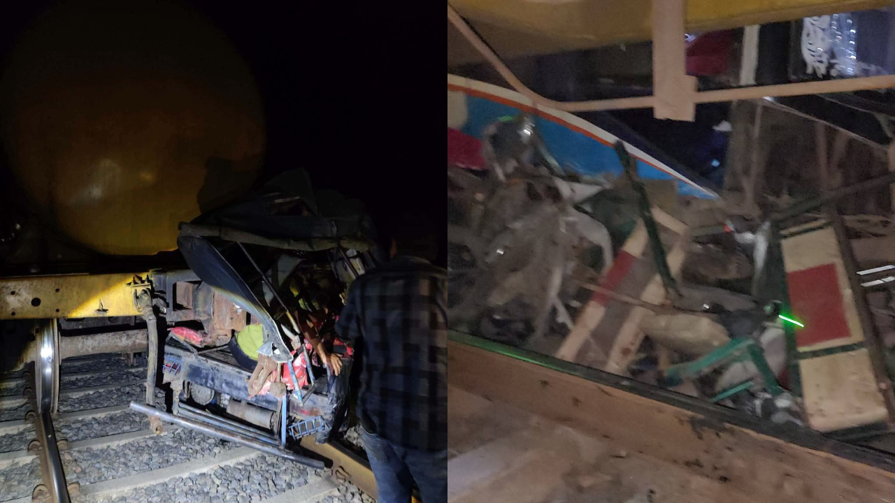 রাজবাড়ীতে ট্রেনের সঙ্গে বাস-মাহিন্দ্রার সংঘর্ষ, বন্ধ রেল চলাচল