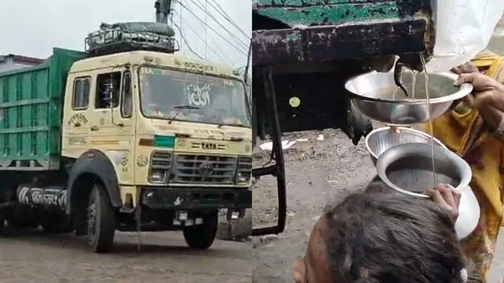 চালের মোকামে ট্রাকভর্তি চিনি, গলে পড়তেই হুড়োহুড়ি