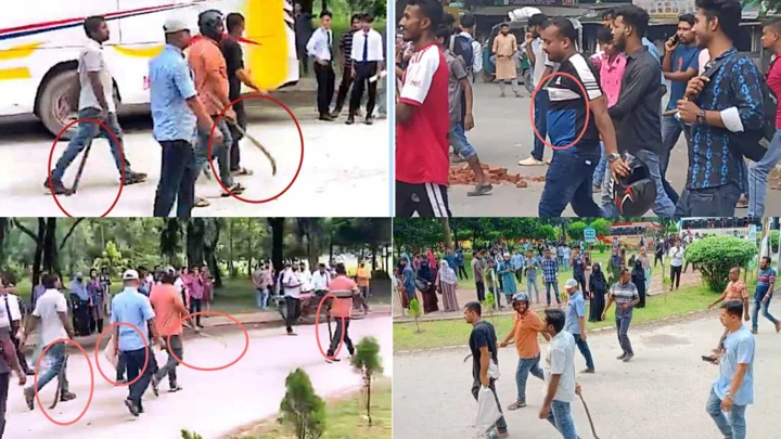 ইবিতে অস্ত্র হাতে ১৯ ছাত্রদল-যুবদল নেতাকর্মীর পরিচয় শনাক্ত