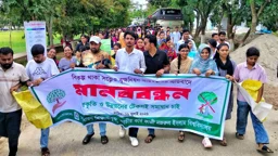 বৃক্ষনিধনের প্রতিবাদে কাজী নজরুল বিশ্ববিদ্যালয়ে শিক্ষার্থীদের প্রতিবাদ