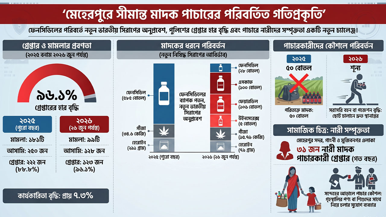 সীমান্তে মাদকচক্রের ভোলবদল, বাড়ছে নারী সম্পৃক্ততা