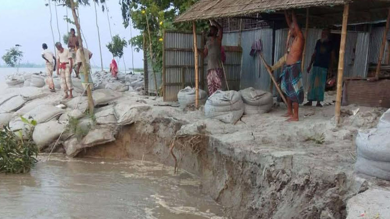 তিস্তা-ধরলার ভাঙনে বিলীন হচ্ছে বসতভিটা, আতঙ্কে শতাধিক পরিবার