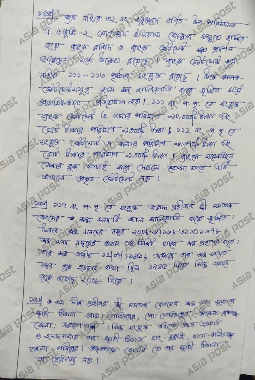 এশিয়া পোস্টের হাতে আসা রাজউকের নথি।