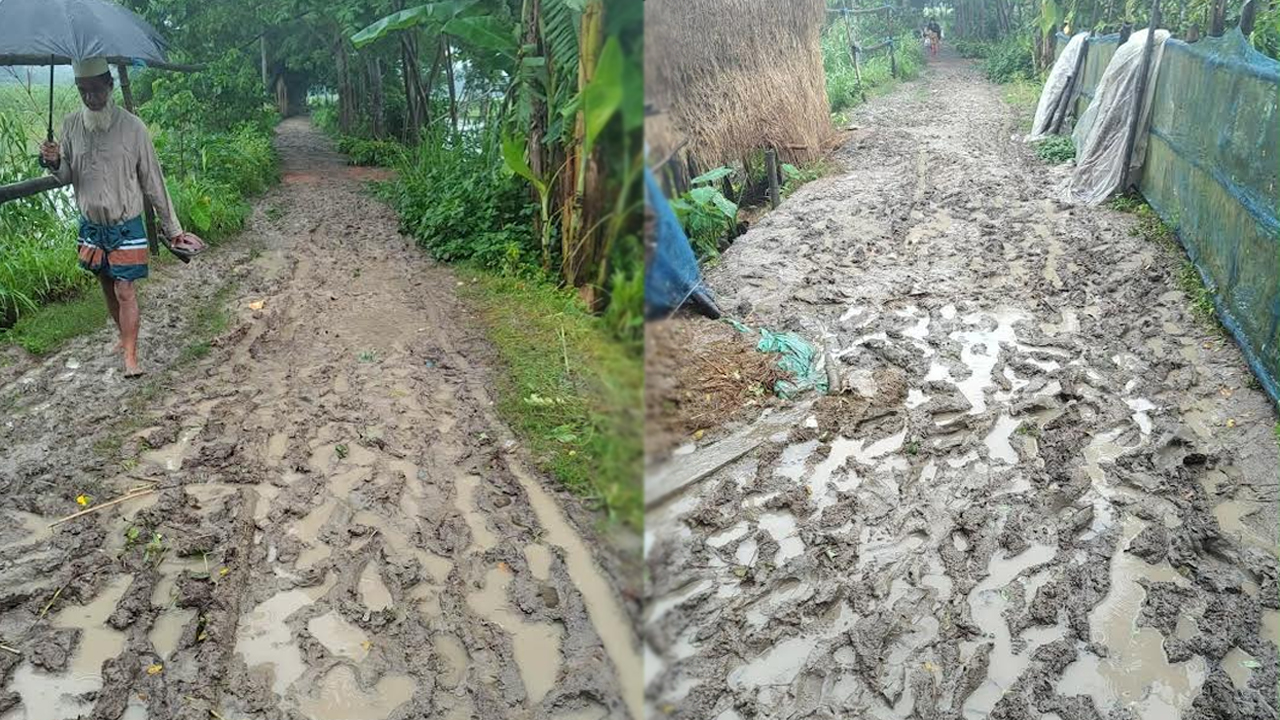 ৬০ বছরেও পাকা হয়নি সড়ক, ভোগান্তিতে তিন গ্রামের মানুষ