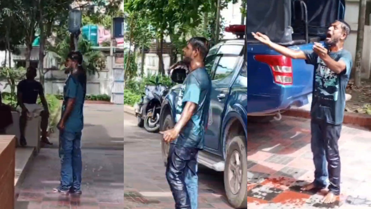 থানায় ঢুকে কেরোসিন ঢেলে ‘আত্মহত্যার চেষ্টা’ ২১ মামলার আসামির