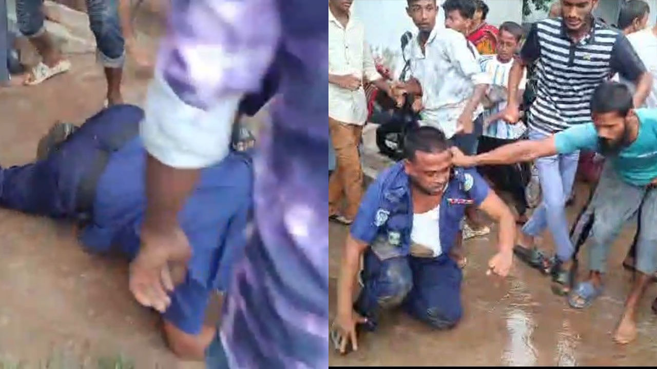 আগৈলঝাড়ায় মিছিল নিয়ে থানায় হামলা, পুলিশ সদস্যদের মারধর