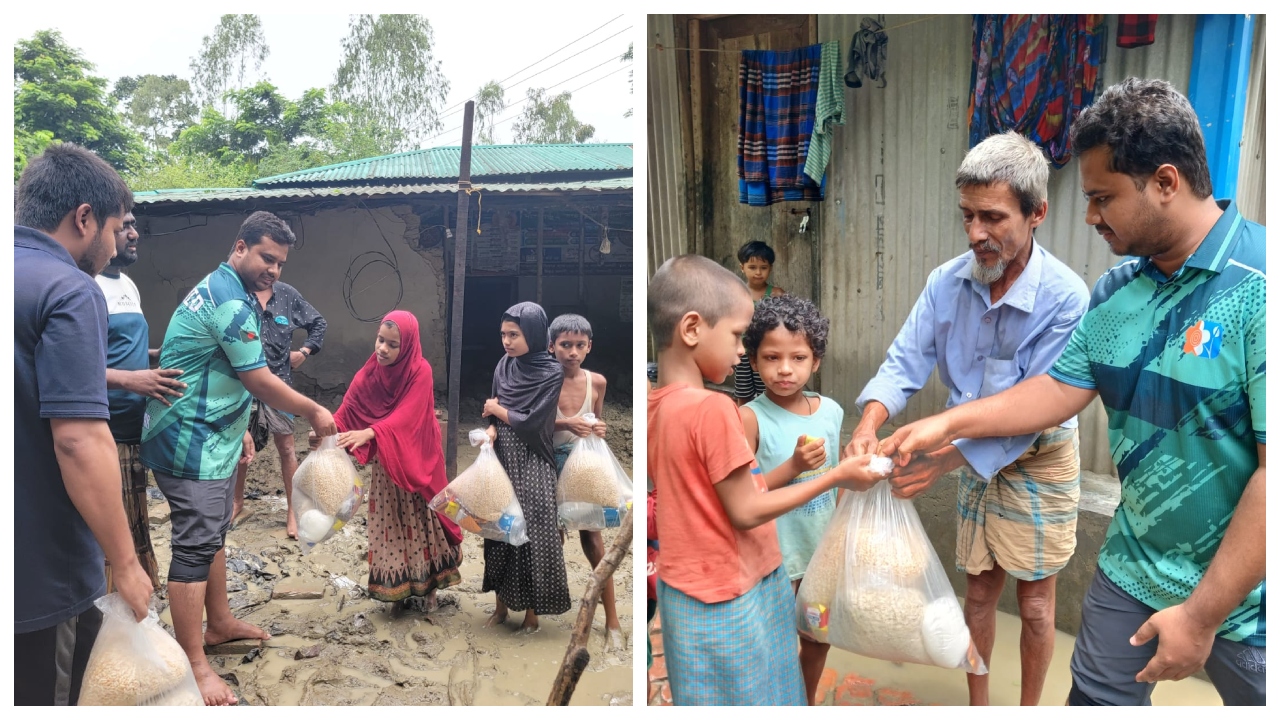 চট্টগ্রামে ২০০ বন্যার্ত পরিবারকে ত্রাণ ও শিশু খাদ্য দিল ফুলকুঁড়ি আসর