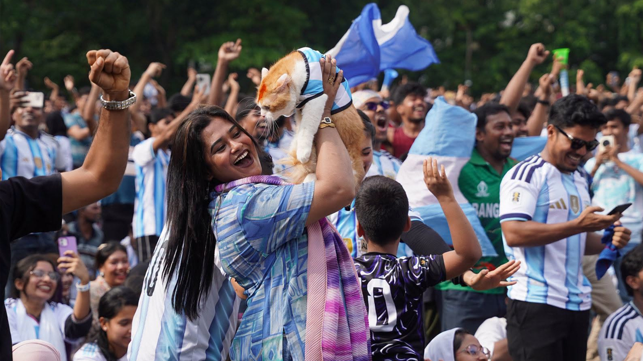 আর্জেন্টিনা সমর্থকদের উল্লাস। ছবি: সংগৃহীত