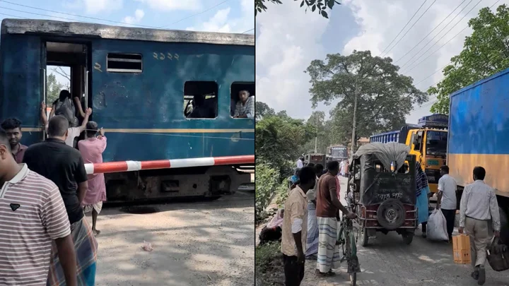 বগি ফেলে চলে গেল ট্রেনের ইঞ্জিন, মহাসড়কে যানজট