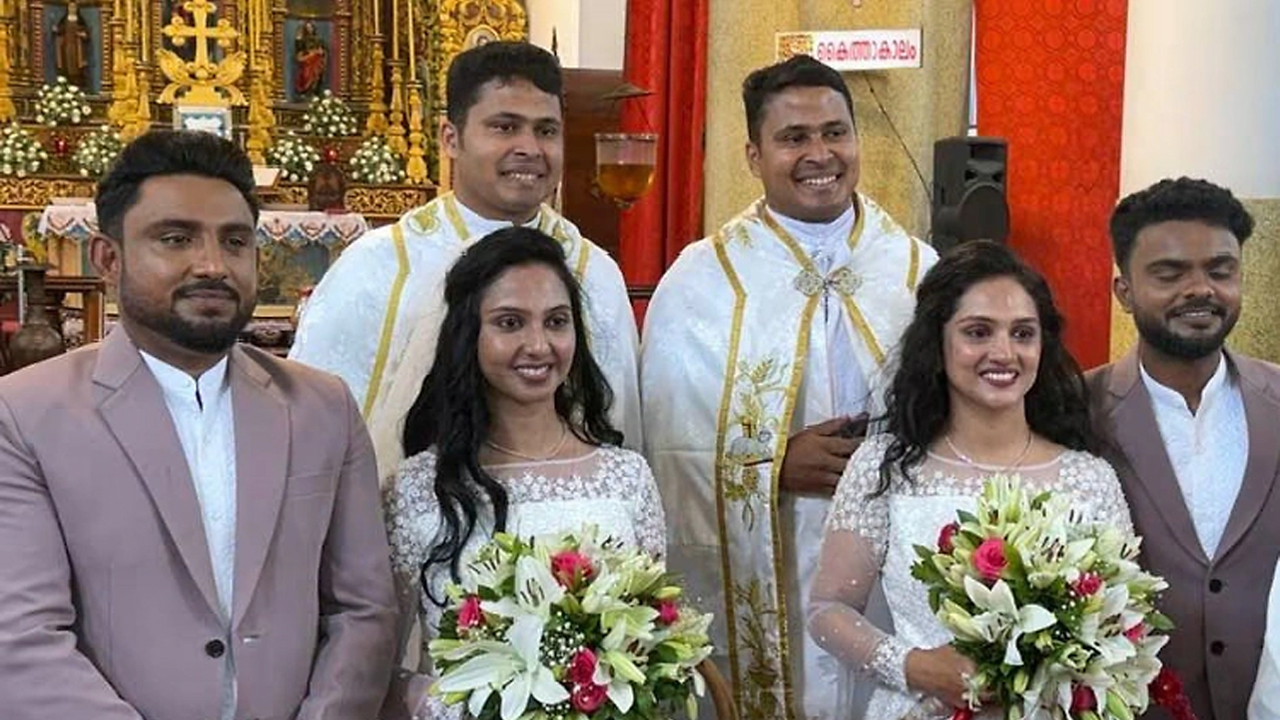 যমজ ভাইয়ের সঙ্গে যমজ বোনের বিয়েতে পুরোহিতও যমজ!