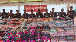 সুনামগঞ্জে সাড়ে ৩ কোটি টাকার ভারতীয় শাড়ি জব্দ