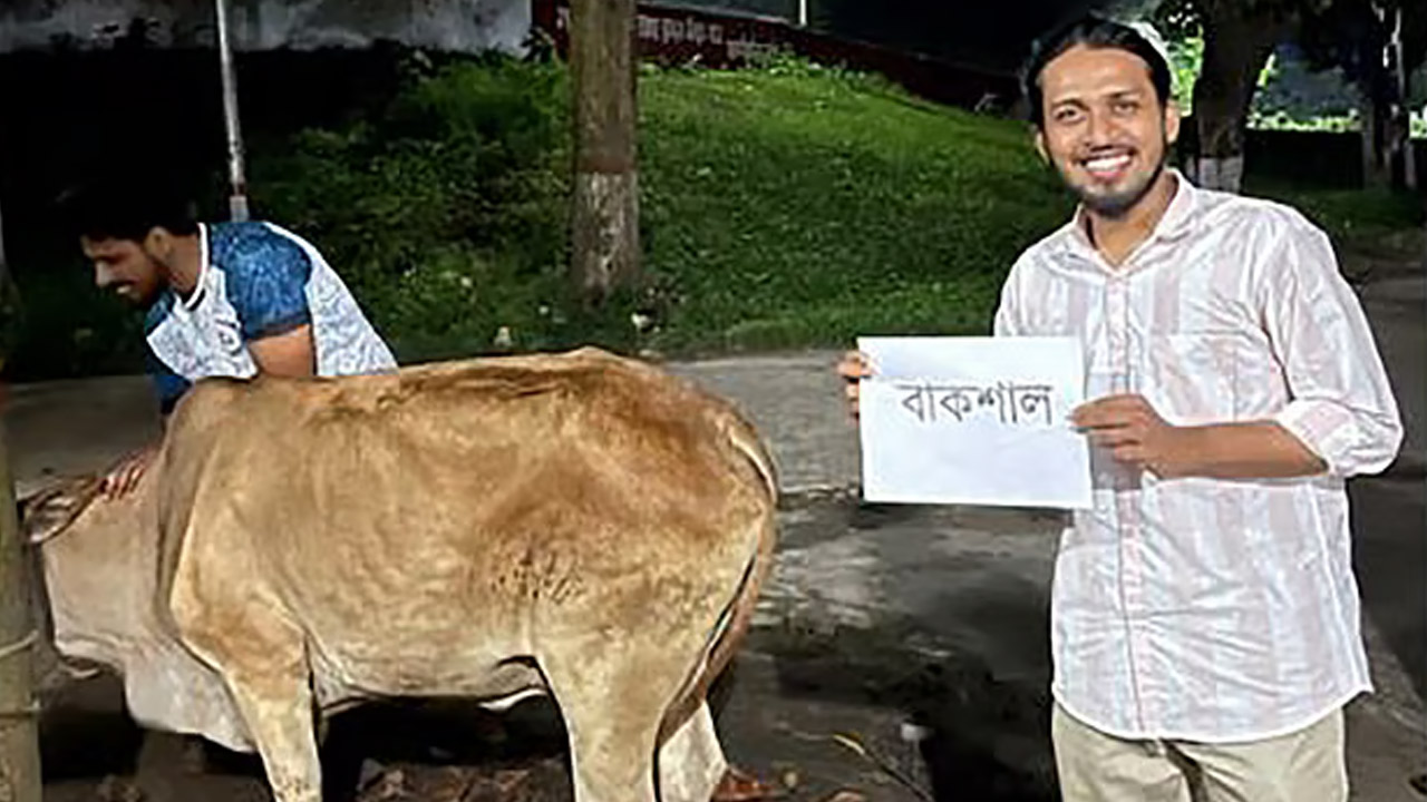 নিজের ফেসবুক পেজে গরুর ছবিসহ ভোজের ঘোষণা দেন সালাউদ্দিন আম্মার। ছবি: সংগৃহীত