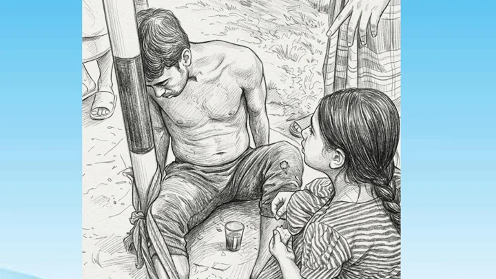 চুরির অভিযোগে খুঁটিতে বাঁধা বাবা, চা-রুটি নিয়ে ছুটে এলো মেয়ে