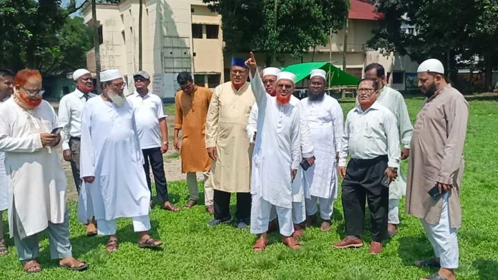 রংপুরে লংমার্চের সমাপনী সমাবেশস্থল পরিদর্শনে জামায়াত নেতারা