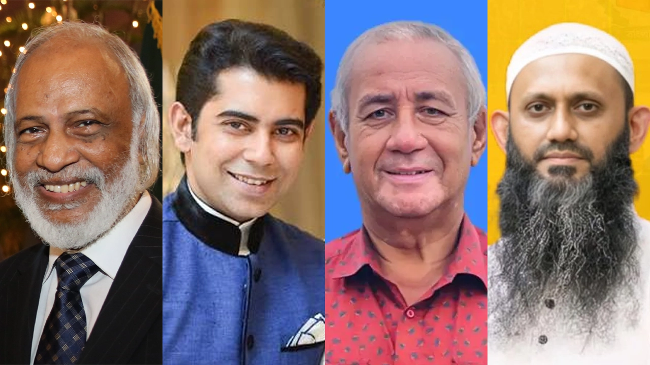 (বাঁ থেকে) ড. মঈন খান, আন্দালিব রহমান পার্থ, সাচিং প্রু জেরী ও শামীম কায়সার লিংকন। ছবি : সংগৃহীত