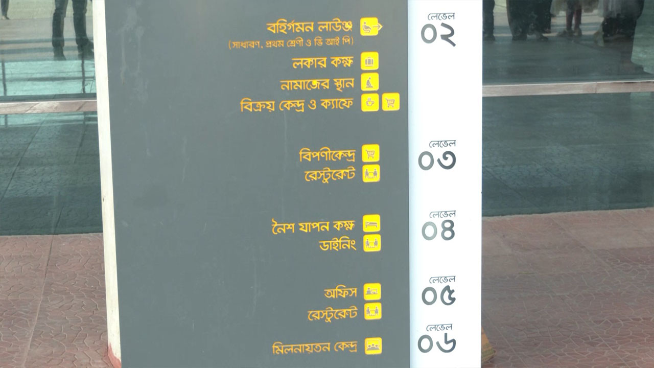 কক্সবাজার আইকনিক রেলওয়ে স্টেশনে যাত্রীদের জন্য নির্দেশিকা। ছবি: এশিয়া পোস্ট