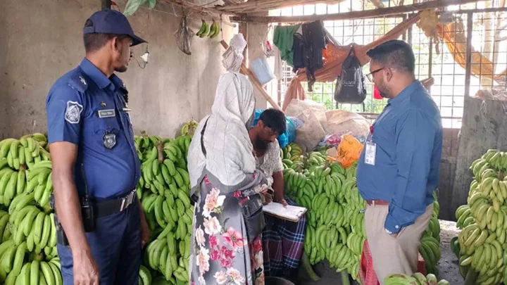 কুমিল্লায় রাসায়নিক দিয়ে কলা পাকানোর দায়ে ৫০ হাজার টাকা জরিমানা