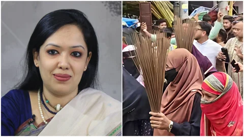 রুমিন ফারহানাকে অবাঞ্ছিত ঘোষণা করে ঝাড়ু মিছিল