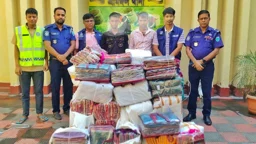 মৌলভীবাজারে সাড়ে ১৩ লাখ টাকার ভারতীয় শাড়িসহ গ্রেপ্তার ২