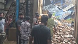 কুষ্টিয়ায় বজ্রপাতে ধসে পড়ল রাইস মিলের গোডাউন