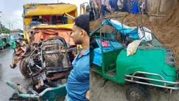 ট্যাংকারের ধাক্কায় ট্রাকের নিচে অটোরিকশা, প্রাণ গেল দুজনের