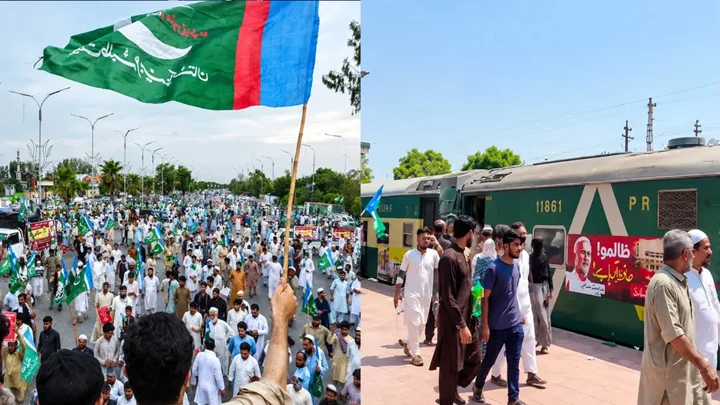 জ্বালানি শুল্ক বাতিলের দাবিতে পাকিস্তান জামায়াতের ট্রেনমার্চ