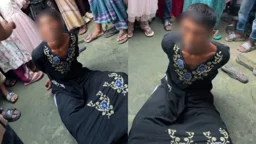 বোরকা পরে চুরির অভিযোগ, যুবককে গণপিটুনি