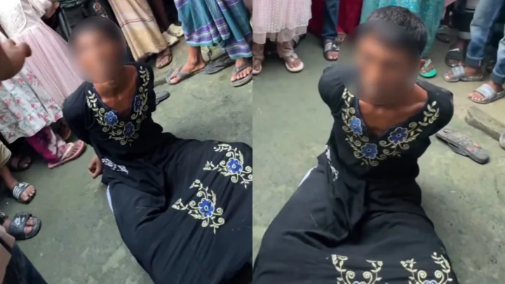 বোরকা পরে চুরির অভিযোগ, যুবককে গণপিটুনি