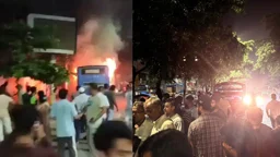 এক দিনে রাজধানীর বিভিন্ন স্থানে ককটেল বিস্ফোরণ, কাফরুলে বাসে আগুন