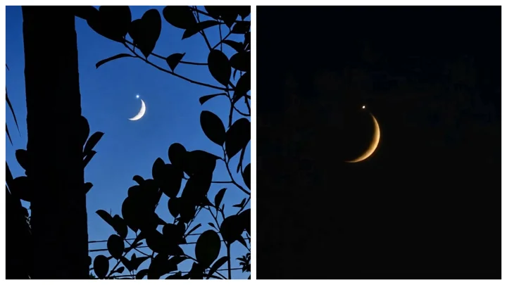 আকাশে দেখা মিলল চাঁদ-তারার মেলবন্ধন, মুগ্ধ দর্শনার্থীরা