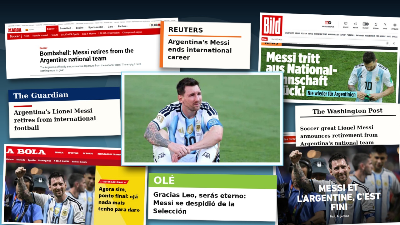 messi retirement international press coverage