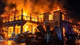 মধ্যরাতে আগুনে পুড়ল ঝলমল সিনেমা হলসহ ২০ দোকান