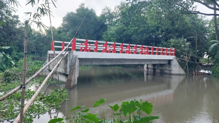 খালের মাঝে একা দাঁড়িয়ে কোটি টাকার সেতু