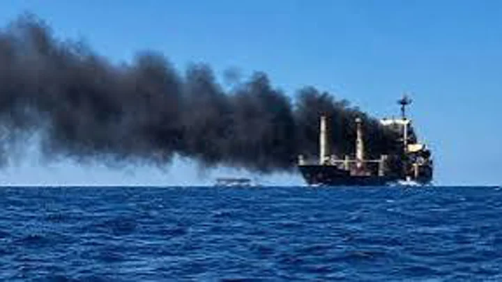 Oil super tanker hits sea mine, catches fire in Strait of Hormuz; says IRGC