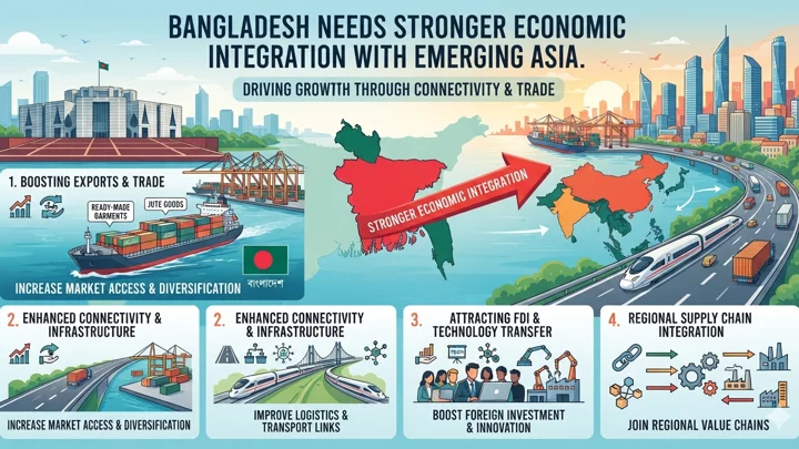 Bangladesh needs stronger economic integration with emerging Asia