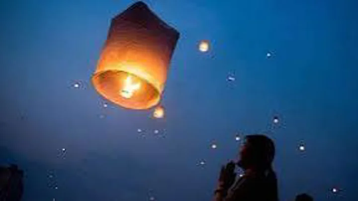 Buddhists celebrating Prabarana Purnima