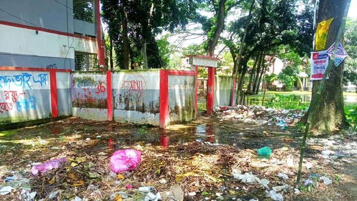 মাগুরায় বিদ্যালয়ের পাশে ময়লার স্তূপ, স্বাস্থ্যঝুঁকিতে শিক্ষার্থীরা