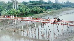 ৫০ বছরের দুর্ভোগ কমাল কাঠের সেতু, স্বস্তিতে তিন গ্রামের মানুষ