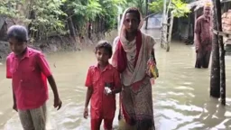জোয়ার এলেই পানিবন্দি, স্থায়ী বেড়িবাঁধের অপেক্ষায় ১৪০ পরিবার