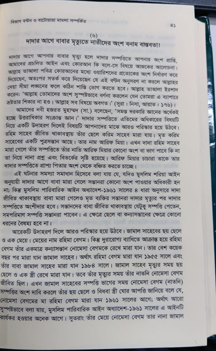 বইটি থেকে লেখার অংশ বিশেষ। ছবি: এশিয়া পোস্ট